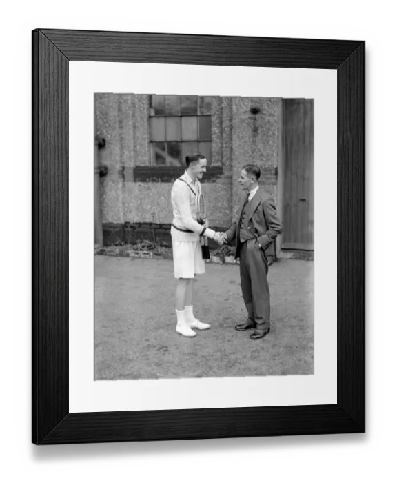 Framed Print : Dulwich Covered Courts Club Championships. D. J. Cook ( Sussex ) winner of the Boys Singles Framed Print : Dulwich Covered Courts Club Championships. D. J. Cook ( Sussex ) winner of the Boys Singles