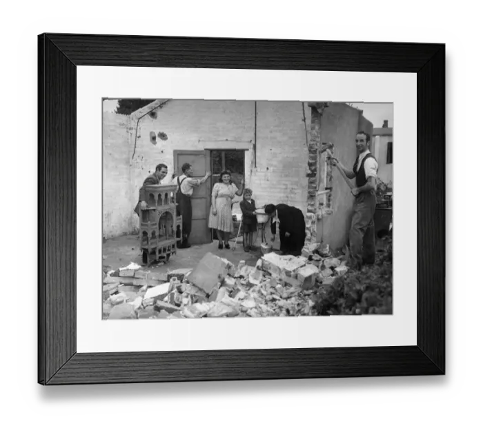 Framed Print : Squatters home demolished while they were still living in it. Mr. L. Ingram Framed Print : Squatters home demolished while they were still living in it. Mr. L. Ingram