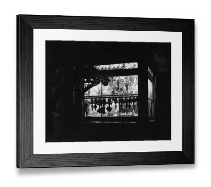 Framed Print : Butchers Shop At Night. Christmas poultry hang in the window of a butchers in Ardingly Framed Print : Butchers Shop At Night. Christmas poultry hang in the window of a butchers in Ardingly