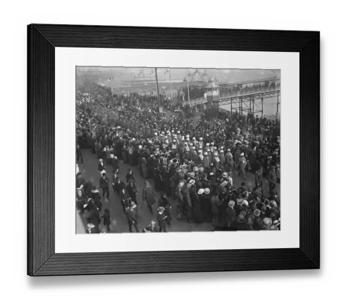 Framed Print : Great recruiting rally at Brighton, wounded Indians in the procession