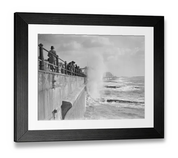 Framed Print : Rough seas at Hastings 5 October 1934