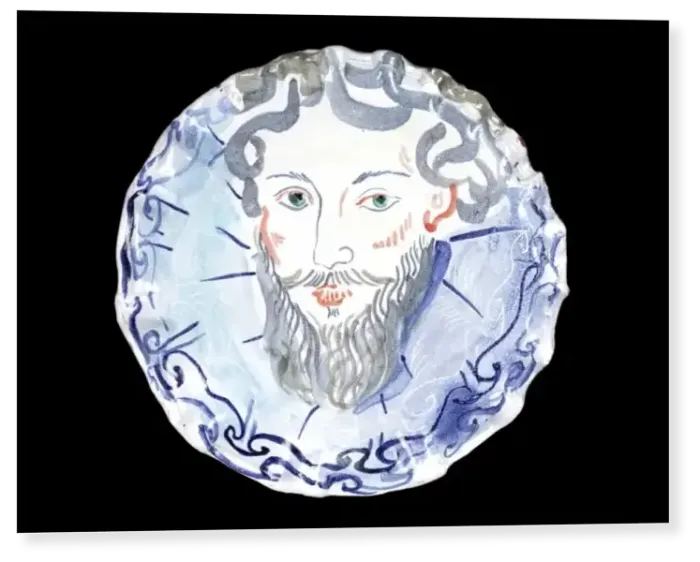 Print : Michaela Gall - tudor portrait plates Walter Devereux, Earl of Essex Print : Michaela Gall - tudor portrait plates Walter Devereux, Earl of Essex