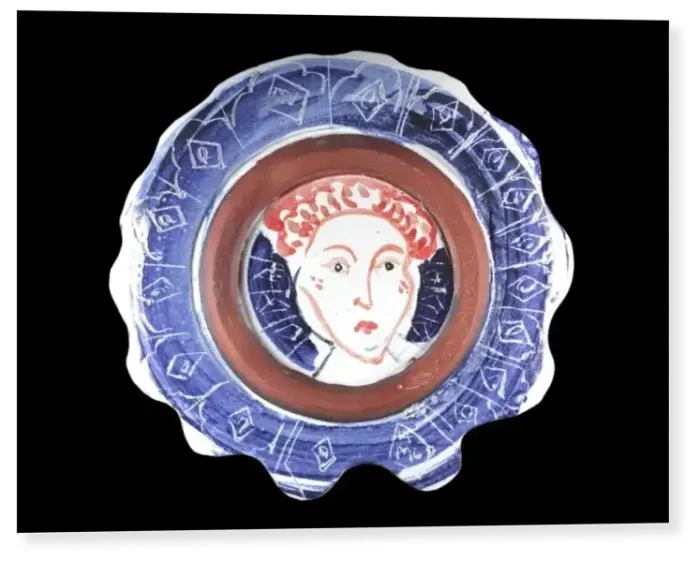 Print : Michaela Gall - tudor portrait plates Queen Elizabeth I - verso Print : Michaela Gall - tudor portrait plates Queen Elizabeth I - verso