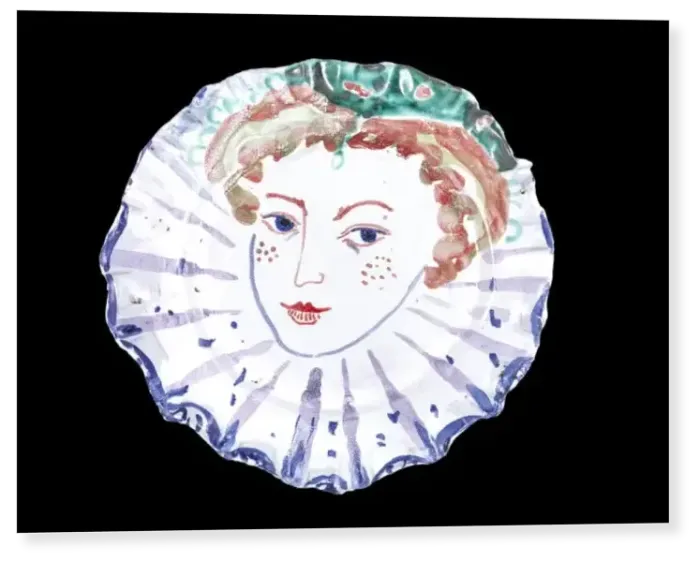Print : Michaela Gall - tudor portrait plates Lettice Knollys Print : Michaela Gall - tudor portrait plates Lettice Knollys
