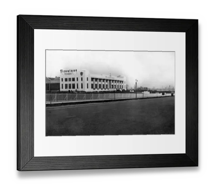 Framed Print : London. Brentford. The Firestone Tyre Factory on the Great West Road Framed Print : London. Brentford. The Firestone Tyre Factory on the Great West Road