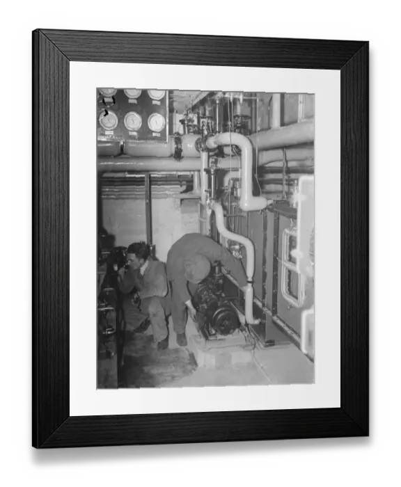 Framed Print : New juvenile court building in Bromley, London. An interior view of the boiler room Framed Print : New juvenile court building in Bromley, London. An interior view of the boiler room