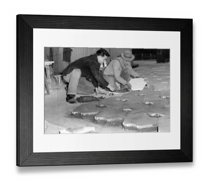 Framed Print : London England Mr Gould, laying one of the flagstones in which R. A. F. Squadron Framed Print : London England Mr Gould, laying one of the flagstones in which R. A. F. Squadron