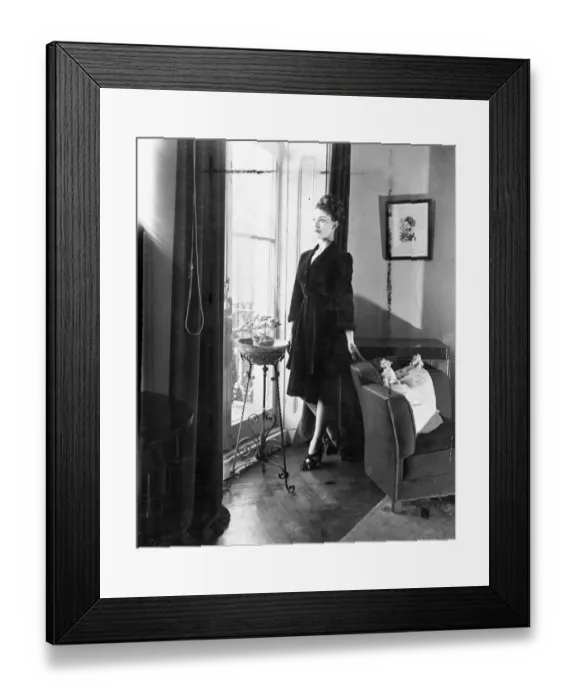 Framed Print : Margot Fonteyn at home. Margot Fonteyn, looks out into Pelham Cresent from the french Framed Print : Margot Fonteyn at home. Margot Fonteyn, looks out into Pelham Cresent from the french