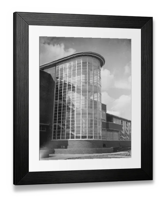 Framed Print : The County School for Boys in Sidcup, London. An exterior view of the new building