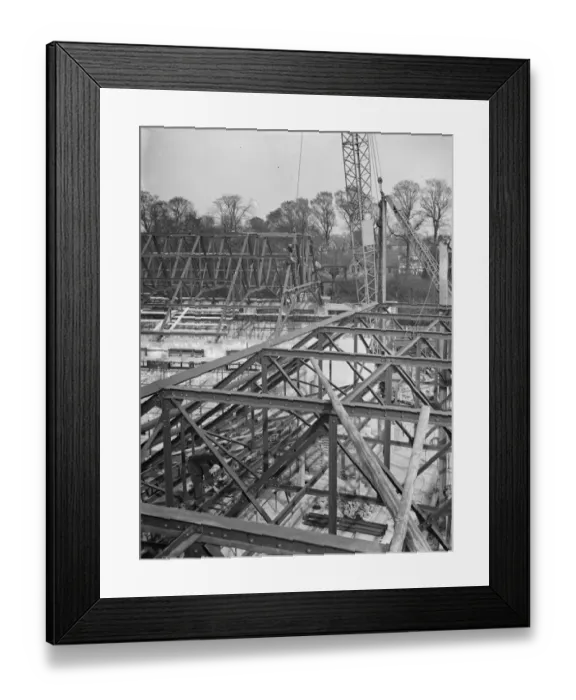 Framed Print : At Eltham the new swimming baths in course of construction. 1938 Framed Print : At Eltham the new swimming baths in course of construction. 1938