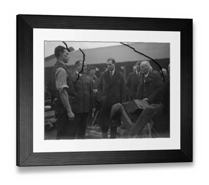 Framed Print : Prince George tries his hand at sawing wood. Prince George when he visited Framed Print : Prince George tries his hand at sawing wood. Prince George when he visited