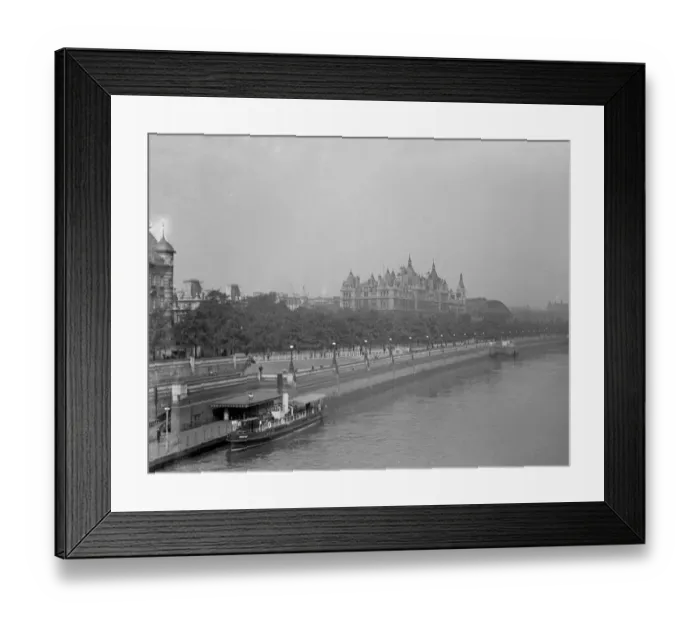 Framed Print : Thames view of London. The Royal Horseguards building on the Embankment - to Framed Print : Thames view of London. The Royal Horseguards building on the Embankment - to