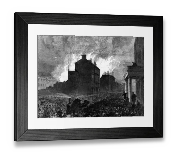 Framed Print : February 1874 The burning of the Pantechnicon building in Montcomb Street, Belgravia