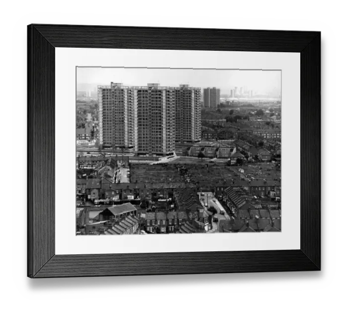 Framed Print : New flats in Waltham Forest Rising above the surrounding older property are new