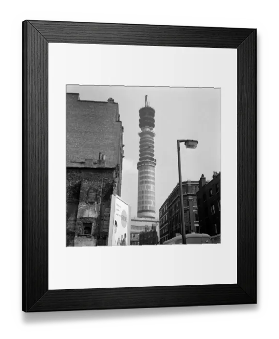 Framed Print : Worms eye view of the new television and radio telephony tower buiilt in the Bloomsbury Framed Print : Worms eye view of the new television and radio telephony tower buiilt in the Bloomsbury