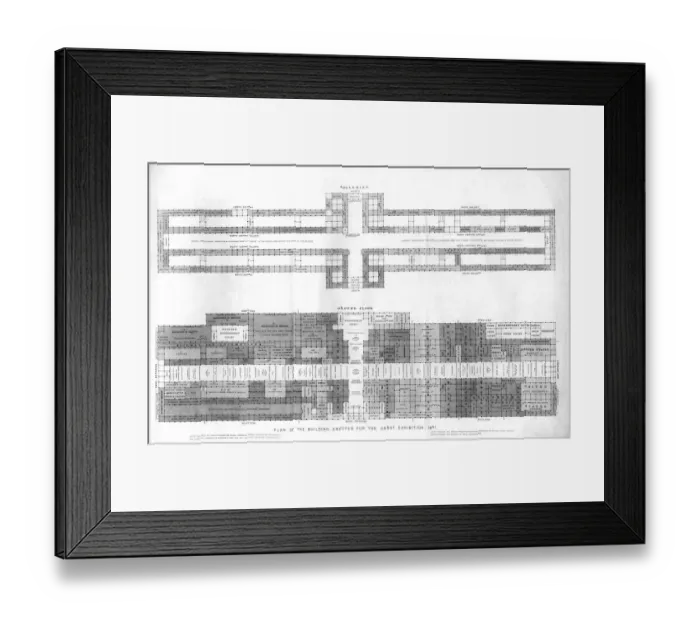 Framed Print : Plan of the building erected for The Great Industrial Exhibition of 1851 in The Crystal Palace Framed Print : Plan of the building erected for The Great Industrial Exhibition of 1851 in The Crystal Palace