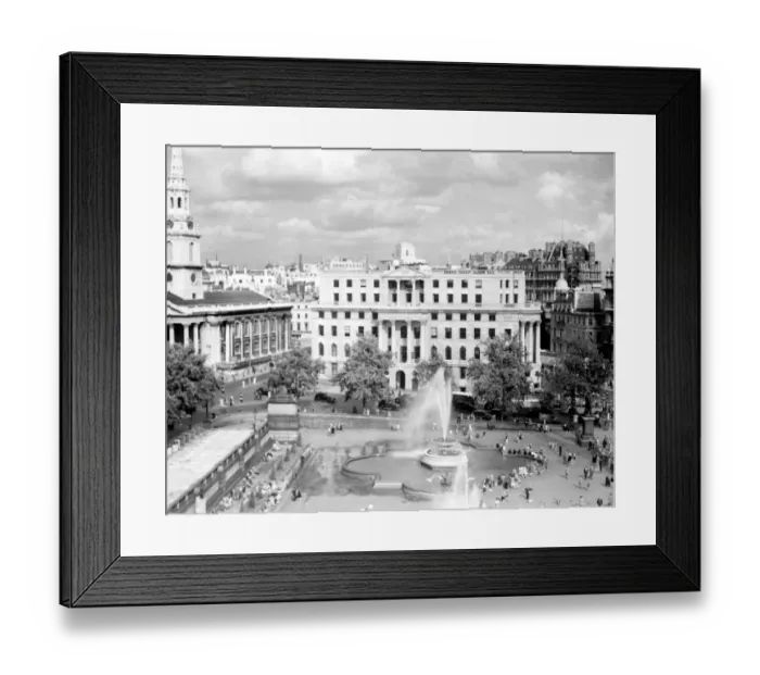 Framed Print : Trafalgar Square with St Martin - in - the - Fields Church to left, London, UK Framed Print : Trafalgar Square with St Martin - in - the - Fields Church to left, London, UK