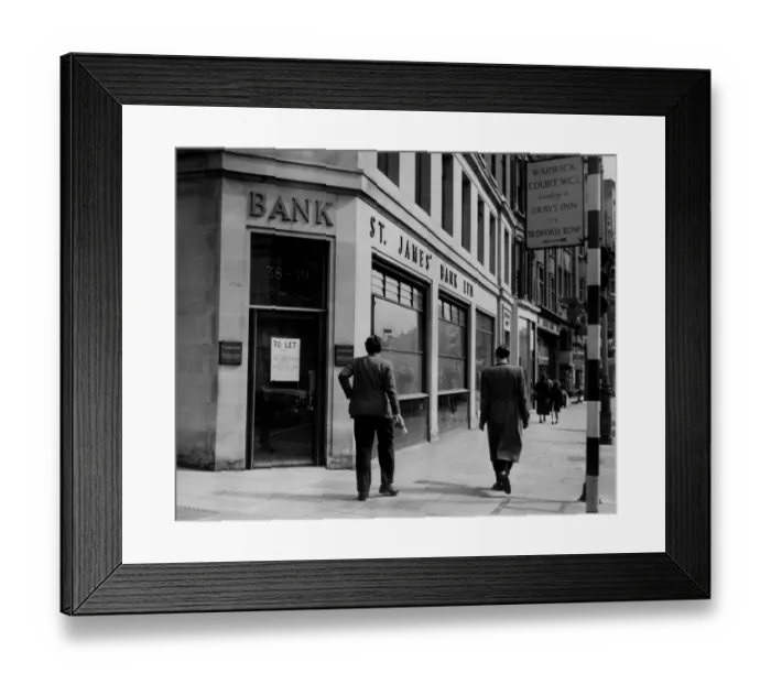Framed Print : St James Bank Limited High Holborn London A To Let notice is posted on Framed Print : St James Bank Limited High Holborn London A To Let notice is posted on