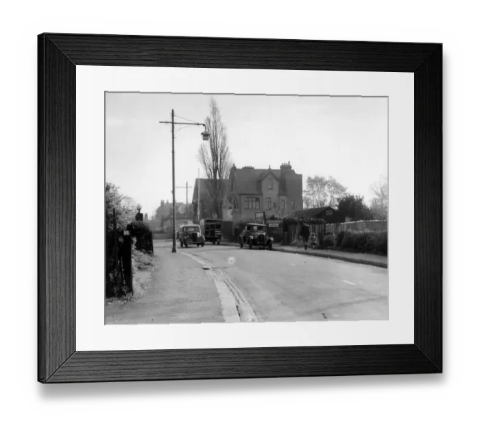 Framed Print : Damage caused to Sidcups main road repaired after having been heavily damaged by Framed Print : Damage caused to Sidcups main road repaired after having been heavily damaged by