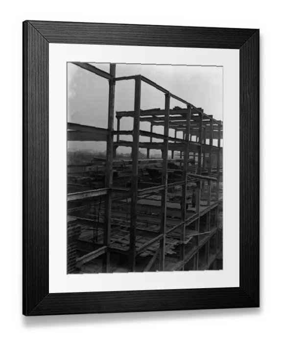 Framed Print : Girder work in a modern building. The new College Hall, University of London, Malet Street Framed Print : Girder work in a modern building. The new College Hall, University of London, Malet Street