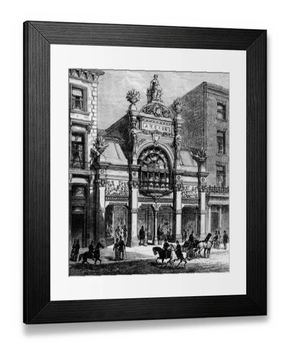 Framed Print : The New Arcade, Old Bond Street, London; exterior. 1880 Framed Print : The New Arcade, Old Bond Street, London; exterior. 1880