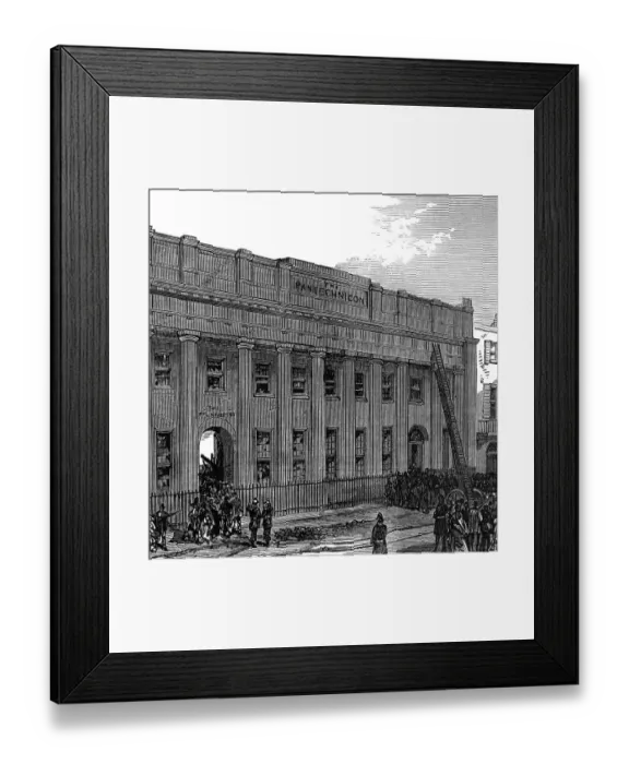 Framed Print : February 1874 The burning of the Pantechnicon building in Montcomb Street, Belgravia Framed Print : February 1874 The burning of the Pantechnicon building in Montcomb Street, Belgravia