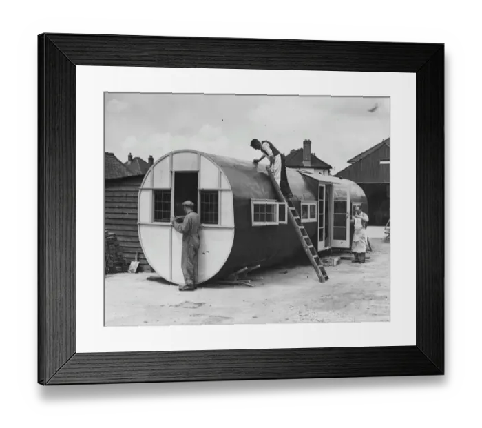 Framed Print : Airborne Attack On Housing Problem - Horsa Glider Becomes A Home. The fuselage Framed Print : Airborne Attack On Housing Problem - Horsa Glider Becomes A Home. The fuselage