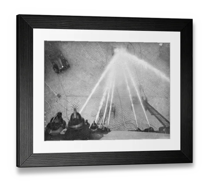 Framed Print : Fireman of the headquarters staff are practising the display they would give when the King