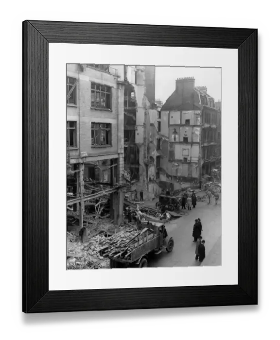 Framed Print : General View of Bomb crater made from ledge on the first floor of the Ike Bare Transportation Framed Print : General View of Bomb crater made from ledge on the first floor of the Ike Bare Transportation