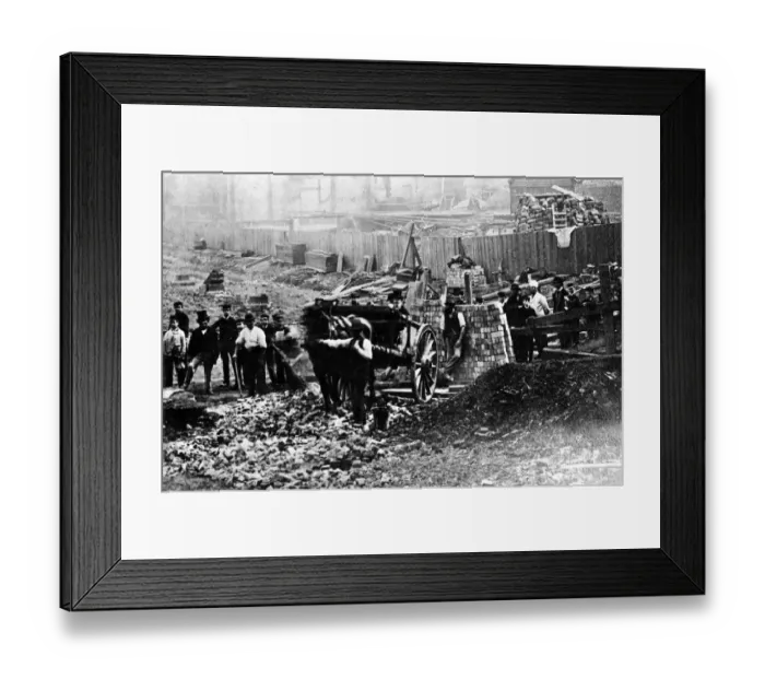 Framed Print : London construction site 1862 Framed Print : London construction site 1862
