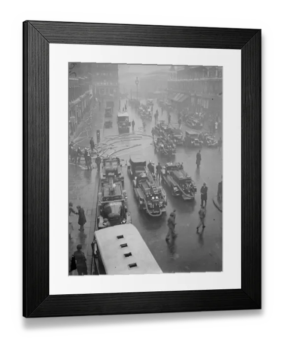 Framed Print : Fire in city danger zone. A district fire call was circulated when a fire broke Framed Print : Fire in city danger zone. A district fire call was circulated when a fire broke
