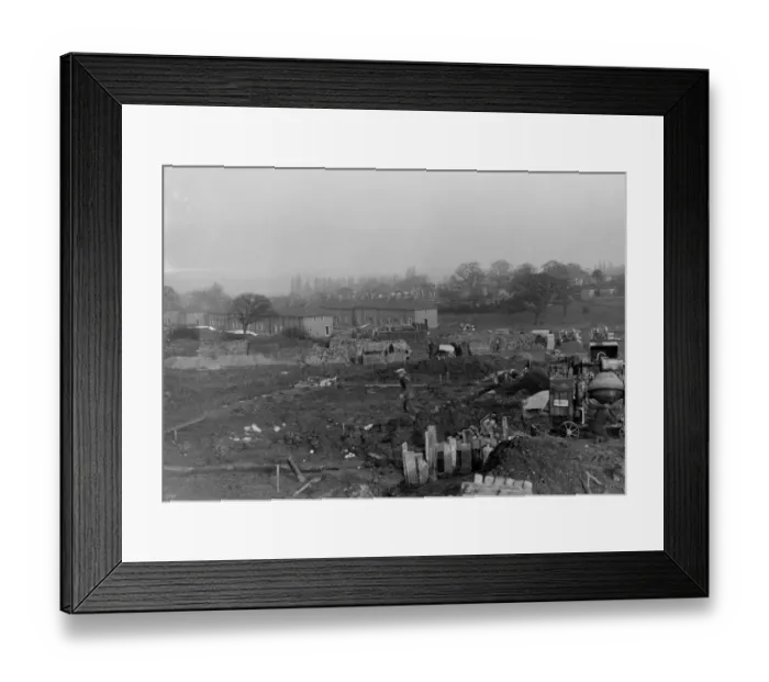 Framed Print : Construction of housing. Between the wars Framed Print : Construction of housing. Between the wars