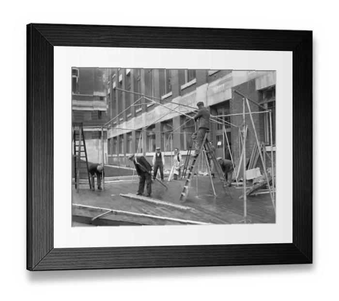 Framed Print : Testing wireless apparatus for Kings speech at Economic Conference. There is Framed Print : Testing wireless apparatus for Kings speech at Economic Conference. There is