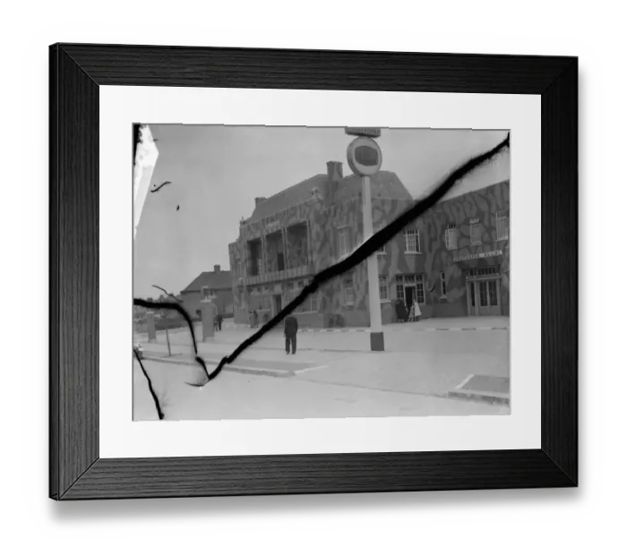 Framed Print : The Northover, a camouflaged public house in Downham near London. 1939 Framed Print : The Northover, a camouflaged public house in Downham near London. 1939