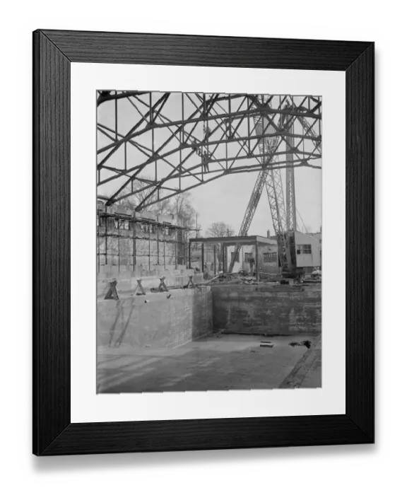 Framed Print : At Eltham the new swimming baths in course of construction. 1938 Framed Print : At Eltham the new swimming baths in course of construction. 1938