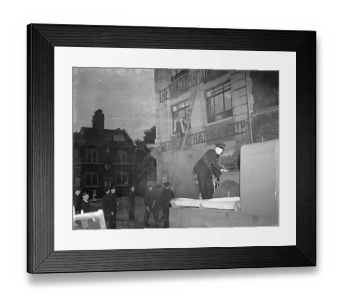 Framed Print : Demonstration by the the Auxillary Fire Service at the The Kentish Mercury office in Greenwich Framed Print : Demonstration by the the Auxillary Fire Service at the The Kentish Mercury office in Greenwich