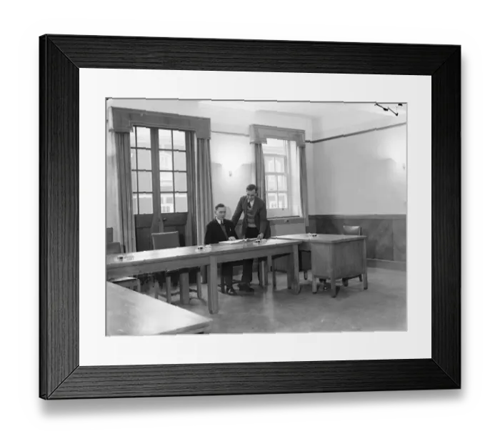 Framed Print : New juvenile court building in Bromley, London. An interior view. 1937 Framed Print : New juvenile court building in Bromley, London. An interior view. 1937