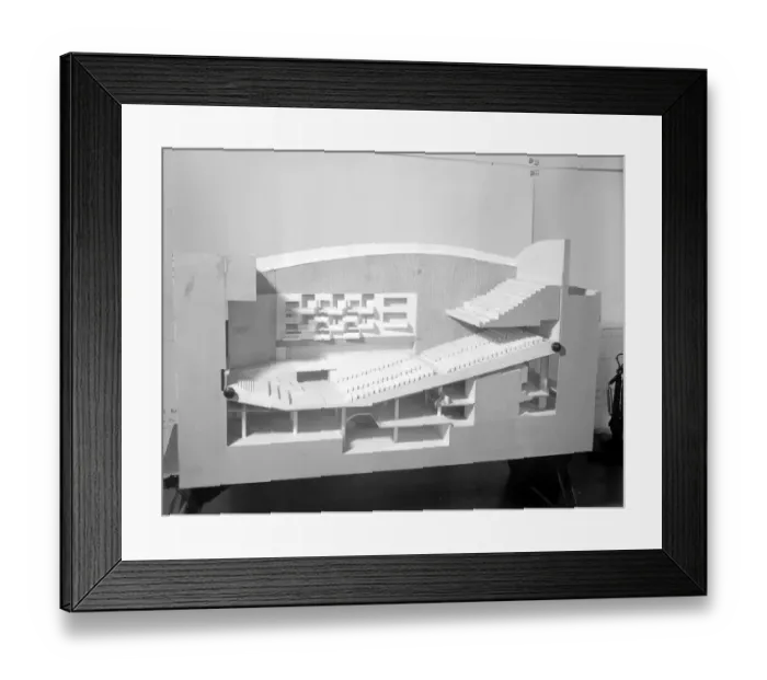 Framed Print : Plane for the new concert hall to be erected on the South Bank of the Thames for Framed Print : Plane for the new concert hall to be erected on the South Bank of the Thames for