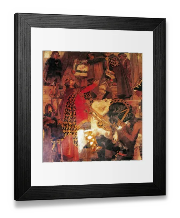 Framed Print : King Alfred building the walls of London. A mural in the Royal Exchange Framed Print : King Alfred building the walls of London. A mural in the Royal Exchange