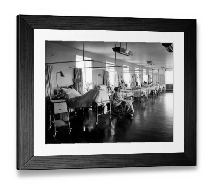 Framed Print : Patients recovering in a ward in the new Guys hospital building, London. 3rd May 1961 Framed Print : Patients recovering in a ward in the new Guys hospital building, London. 3rd May 1961