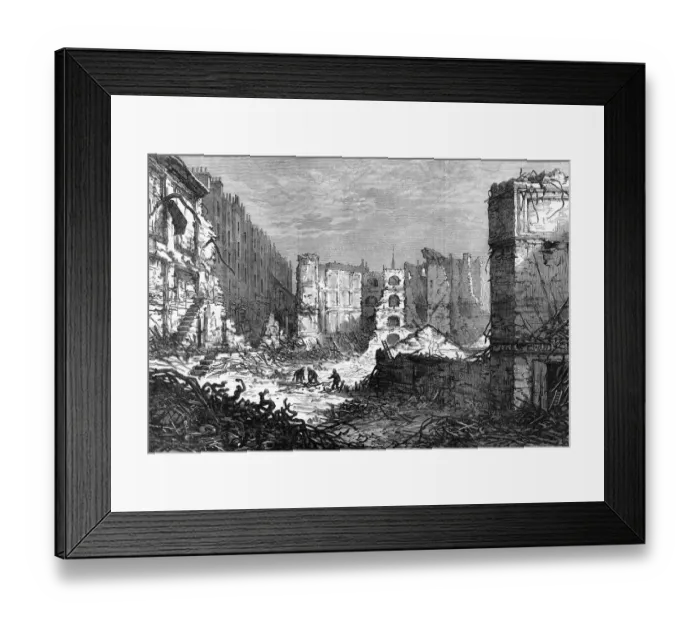 Framed Print : February 1874 The burning of the Pantechnicon building in Montcomb Street, Belgravia