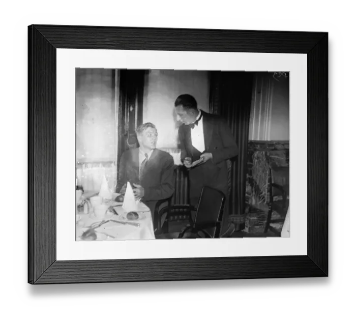 Framed Print : Boxer, Marcus Neusals victory breakfast in his London hotel after defeating Jack Framed Print : Boxer, Marcus Neusals victory breakfast in his London hotel after defeating Jack