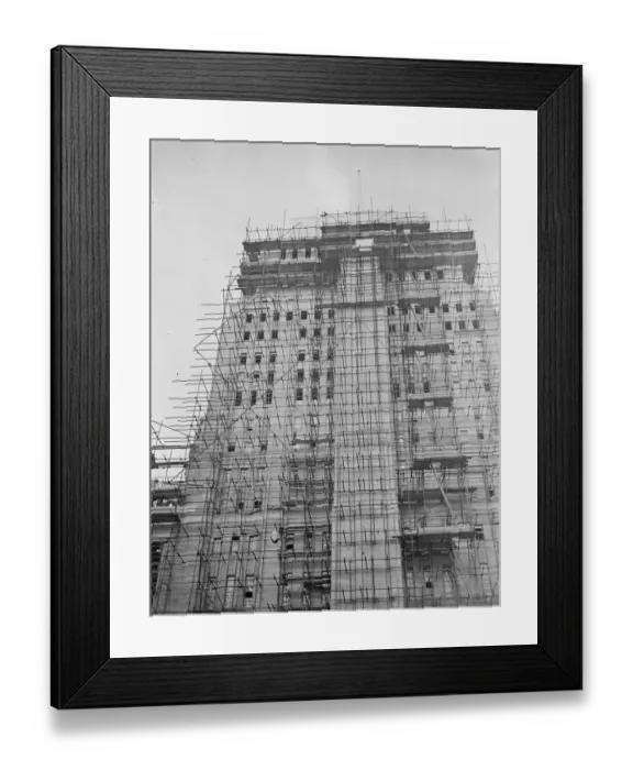 Framed Print : A view up the 210 ft of the tower of the new University of London building which Framed Print : A view up the 210 ft of the tower of the new University of London building which