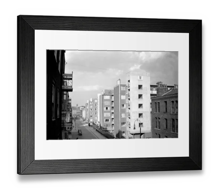 Framed Print : Post war development : New pre - fabricated council flats at Cromer Street, St Pancras Framed Print : Post war development : New pre - fabricated council flats at Cromer Street, St Pancras