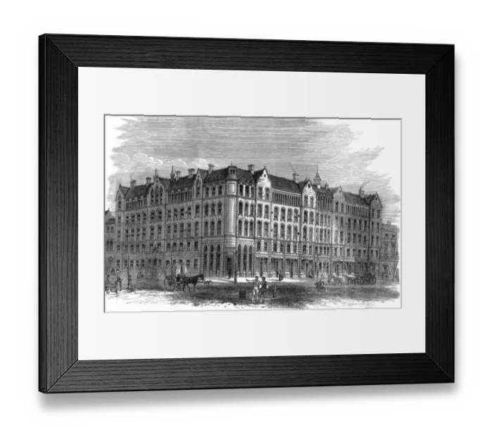 Framed Print : The Peabody dwellings for the industrious poor in a commercial street in the Spitalfields Framed Print : The Peabody dwellings for the industrious poor in a commercial street in the Spitalfields