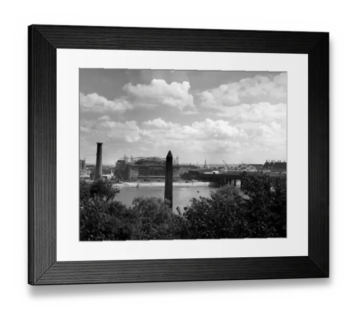 Framed Print : Across the Thames from the 3, 500 year old Cleopatras Needle a new silhouette has Framed Print : Across the Thames from the 3, 500 year old Cleopatras Needle a new silhouette has