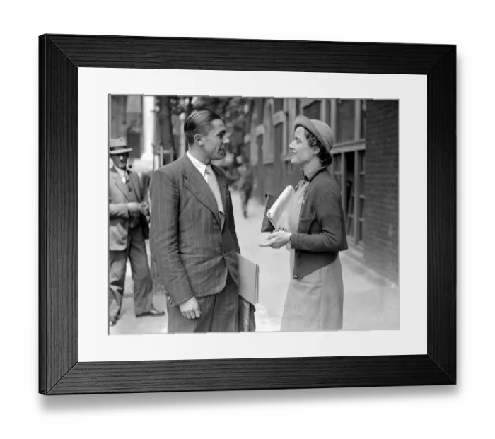 Framed Print : Building Trade Congress at Transport House. Mr Puente (Spain) and Miss Wilkinson (Translator) Framed Print : Building Trade Congress at Transport House. Mr Puente (Spain) and Miss Wilkinson (Translator)