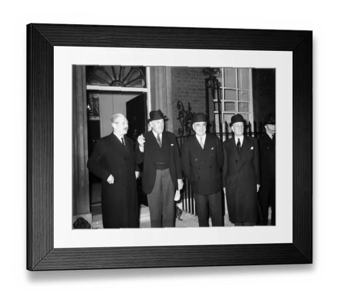 Framed Print : New Ministers at First Cabinet meeting. London; Outside 10 Downing Street after Framed Print : New Ministers at First Cabinet meeting. London; Outside 10 Downing Street after
