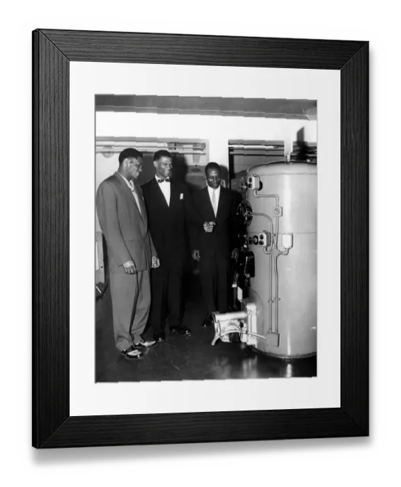 Framed Print : A party of West indians who have settled in this country visit the building centre Framed Print : A party of West indians who have settled in this country visit the building centre