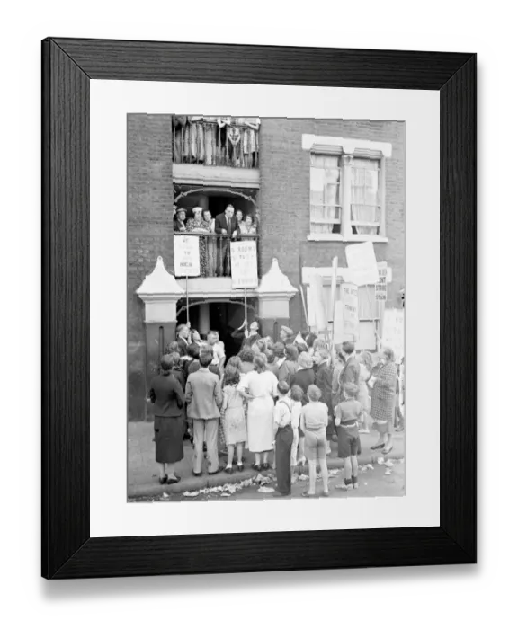 Framed Print : Wives as pickets in East End no rent strike. What is stated to be the largest Framed Print : Wives as pickets in East End no rent strike. What is stated to be the largest